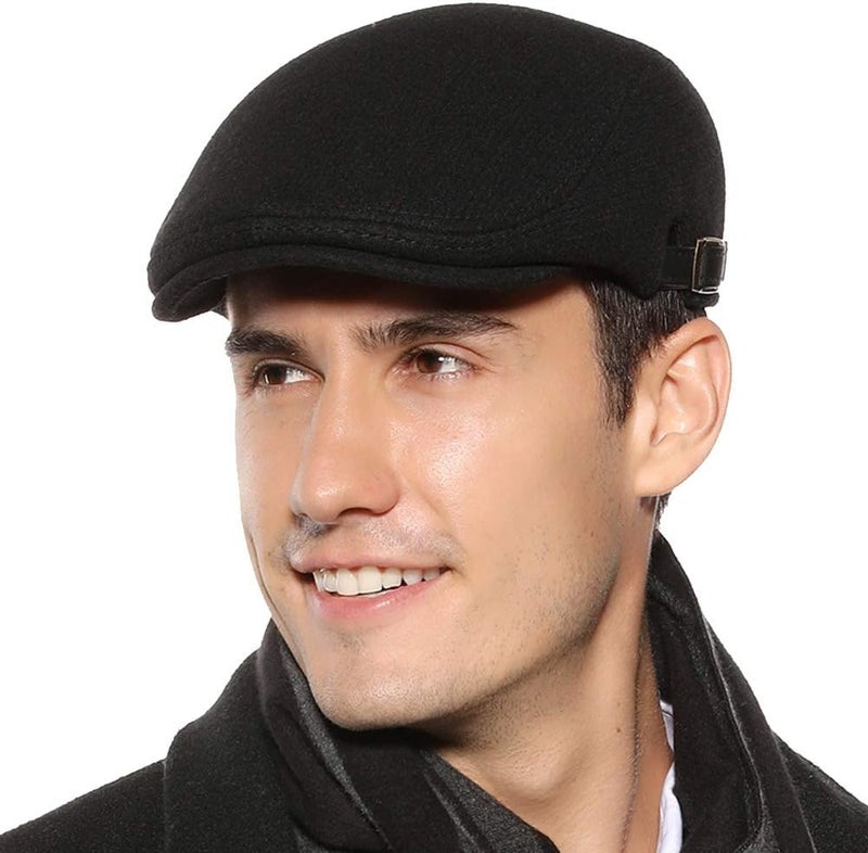 Sumolux Mens Newsboy Cap Winter Beret Hat Cabbie Flat Cap - Image 1