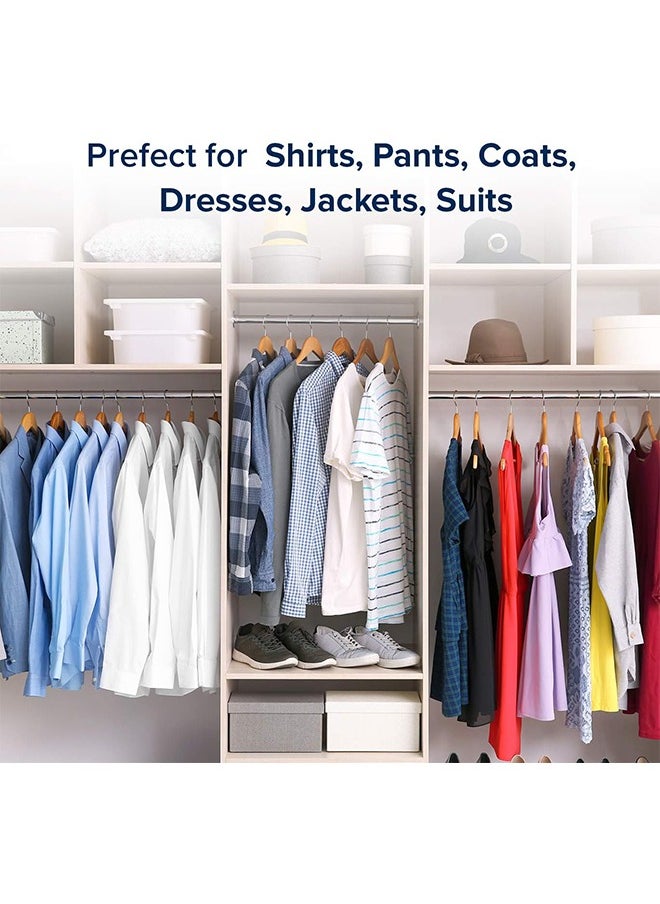 CityRiya-Long Clothes Hangers Pants Hangers Heavy Duty Skirt Hangers with Metal Clips Wooden Pant Hangers Jeans Hangers Clips Hook Hanger for Shorts Trousers Shirt Coat Suit Robe 20 Pack  - Image 2