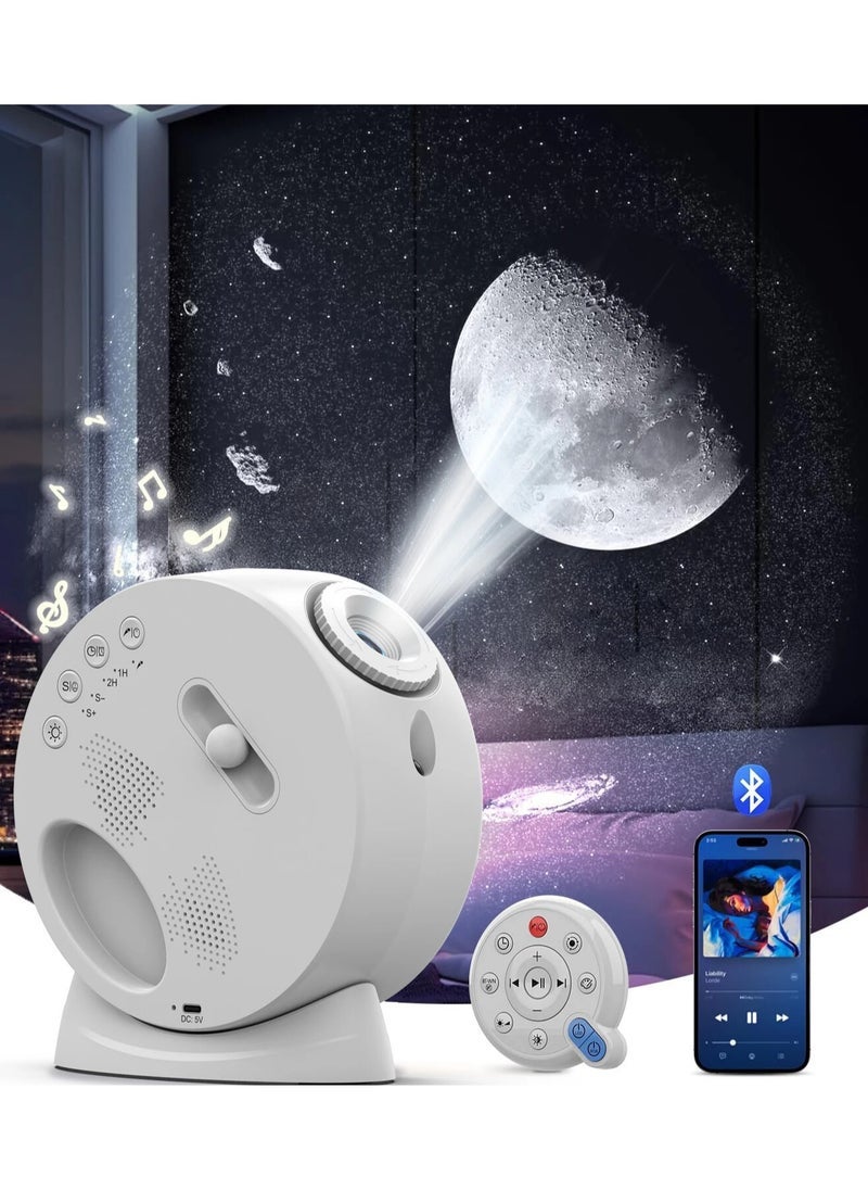 جاجيك Planetarium Star Projector Night Light with Bluetooth Speaker & Digital Clock – 360° Rotating Galaxy Light Show, Soothing Sleep Sounds, Remote Control, Timer Function, Color Modes for Kids & Adults, Bedroom & Home Decor  - Image 1
