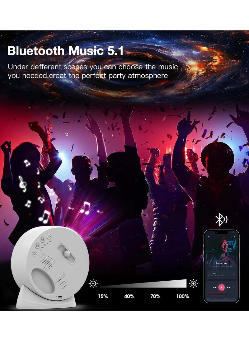 جاجيك Planetarium Star Projector Night Light with Bluetooth Speaker & Digital Clock – 360° Rotating Galaxy Light Show, Soothing Sleep Sounds, Remote Control, Timer Function, Color Modes for Kids & Adults, Bedroom & Home Decor  - Image 4