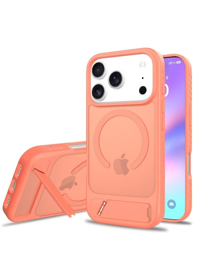 Magnetic Compatible with iPhone 17 Pro Max  Case, 【Built-in Invisible Kickstand】【Compatible with Mag-Safe】Slim Translucent Matte Phone Case  Slim Fit Military Grade Drop Protection Shockproof Anti-Fingerprint Phone Case, 6.9'' inch 2025 - Image 1