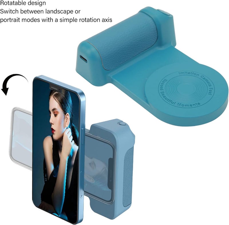 Careflection Magnetic Camera Handle with Bluetooth Bracket and Wireless Shutter - Smart Phone Handle for Vlog, Photo and Video Shooting (Blue) - Image 3