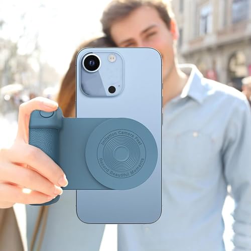 Careflection Magnetic Camera Handle with Bluetooth Bracket and Wireless Shutter - Smart Phone Handle for Vlog, Photo and Video Shooting (Blue) - Image 4