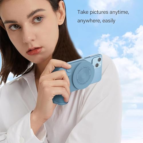 Careflection Magnetic Camera Handle with Bluetooth Bracket and Wireless Shutter - Smart Phone Handle for Vlog, Photo and Video Shooting (Blue) - Image 2