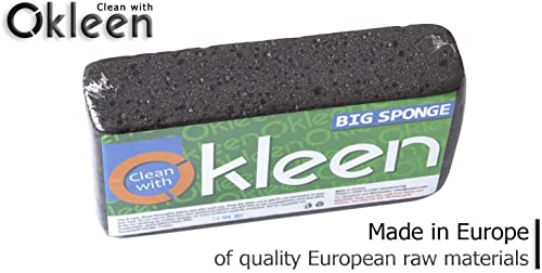 Okleen Big Sponge. Made in Europe. 3 Pack, Black. 8.9x4.3x2.4 Inch Extra Large Odorless Commercial Sponge for All Purpose Cleaning - Image 2