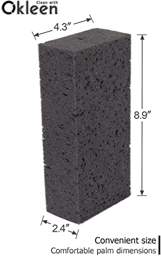 Okleen Big Sponge. Made in Europe. 3 Pack, Black. 8.9x4.3x2.4 Inch Extra Large Odorless Commercial Sponge for All Purpose Cleaning - Image 5