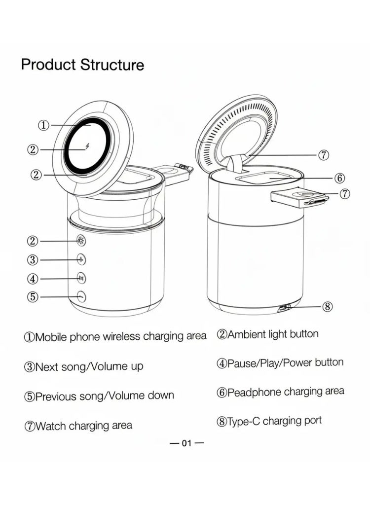 WIRELESS CHARGER SPEAKER 5-in-1 - Image 3