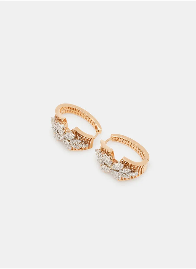 أناكا 18Kt Rose Gold Earrings Studded with Natural Diamonds