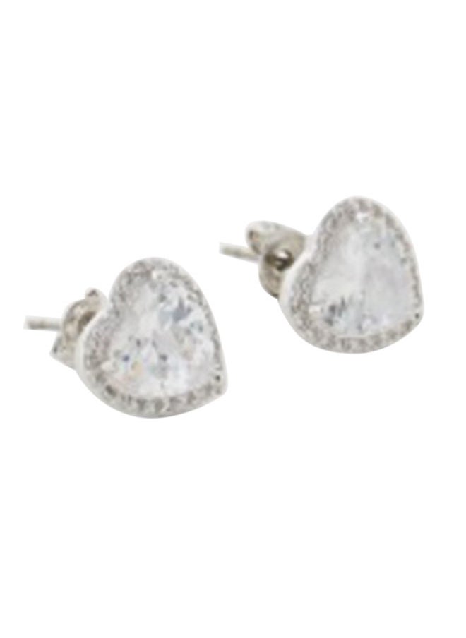 BUCKLEY LONDON The Carat Collection - Clear Sparkle Heart Earrings  - Image 2