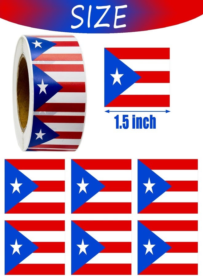 CupaPlay 500 Pieces Puerto Rico Labels Roll Stickers - Puerto Rican Flags Birthday Party Supplies Decorations Favors Jar Containers Letter DIY Sticker 2th of June National Day Country Labels Decals - Image 2