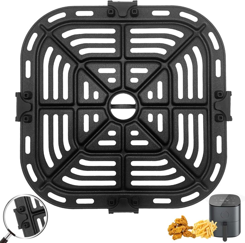 GWY مقلاة الشواء الهوائية لطراز COSORI Air Fryer Pro LE سعة 5 Qt، غير لاصقة 8.26’’*8.26’’ قطع غيار ملحقات رف الشواء لوحة مقرمشة صينية مع واقيات مطاطية، آمنة في غسالة الصحون - Image 1