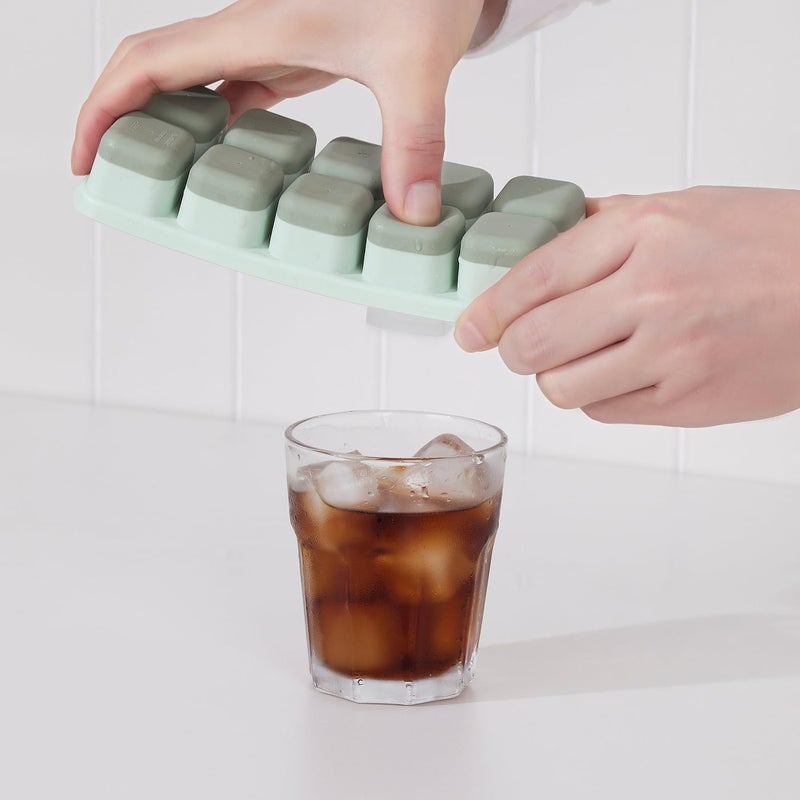 BS Case Ikeaa SPJUTROCKA Ice Cube Trays with Lids Mixed Colours SpillProof Design FreezerSafe Polypropylene Plastic Polyethylene Plastic Synthetic Rubber Set of 2 - Image 4