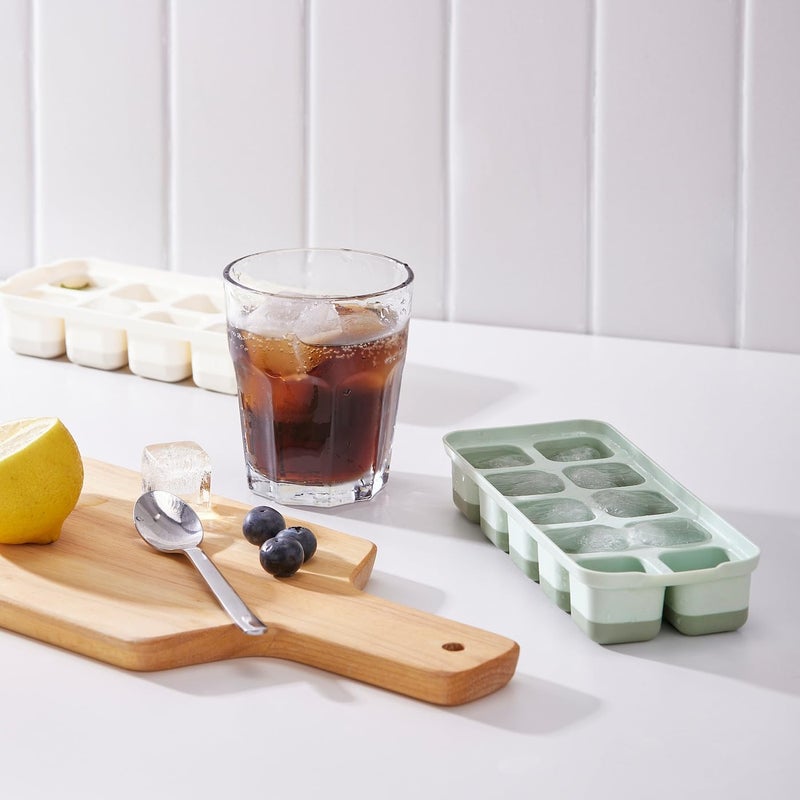 BS Case Ikeaa SPJUTROCKA Ice Cube Trays with Lids Mixed Colours SpillProof Design FreezerSafe Polypropylene Plastic Polyethylene Plastic Synthetic Rubber Set of 2 - Image 2