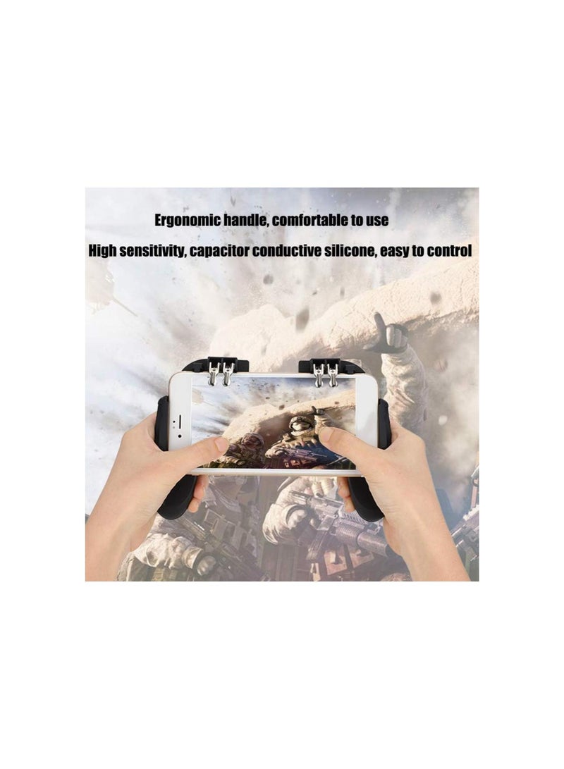 لوحة ألعاب للهواتف الذكية، وحدة تحكم ألعاب محمولة مع خاصية إطلاق النار من الخلف، لوحة ألعاب سلكية سوداء مع مروحة تبريد وتبديد الحرارة مع لوحة سيليكون 【لعبة فيديو】 - Image 5