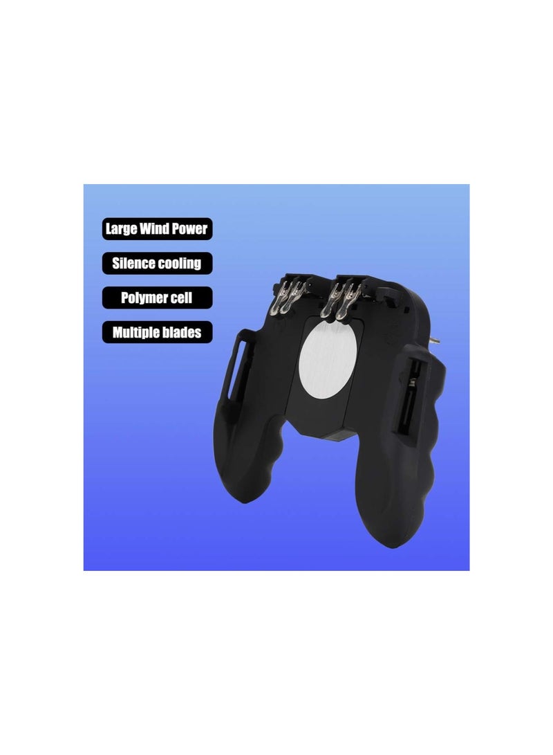 لوحة ألعاب للهواتف الذكية، وحدة تحكم ألعاب محمولة مع خاصية إطلاق النار من الخلف، لوحة ألعاب سلكية سوداء مع مروحة تبريد وتبديد الحرارة مع لوحة سيليكون 【لعبة فيديو】 - Image 4