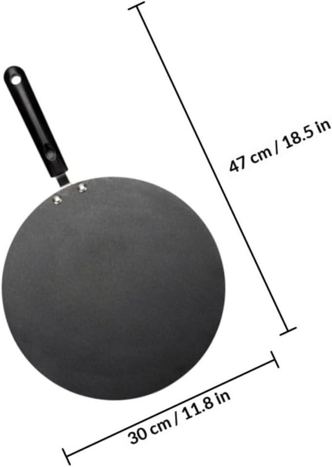 Zerodeko Non-stick Pancake Pan Flat Cooking Skillet 30cm Household Frying Pan with Wooden Spatula Kitchen Cooking Accessory for Home and Restaurant Use - Image 2