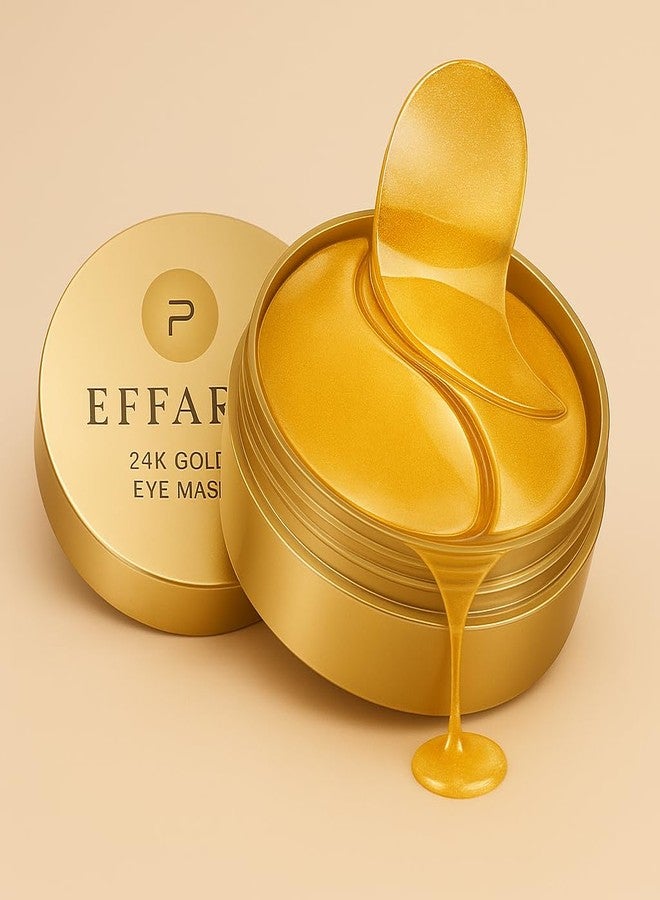 EFFARA Anti Wrinkle Eye Serum Patch| Treats Dark Circles, Fine Lines And Wrinkles | Enriched With Collagen And Aloe Vera Extract | Shade -Gold, 60 Pcs - Image 1