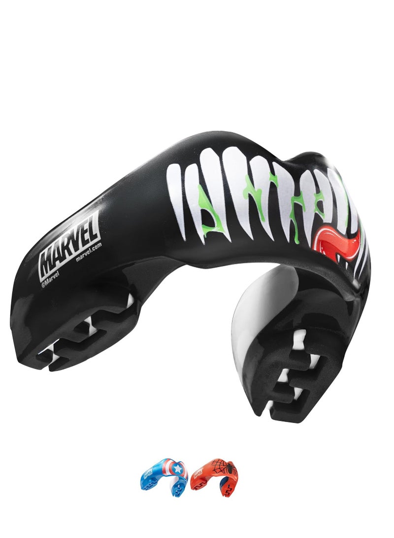 MARVEL Venom Sports Mouthguard for Braces, One Size Remouldable Gum Shield with Case for Boxing, MMA, Rugby, Martial Arts, Judo and All Contact Sports - Image 1