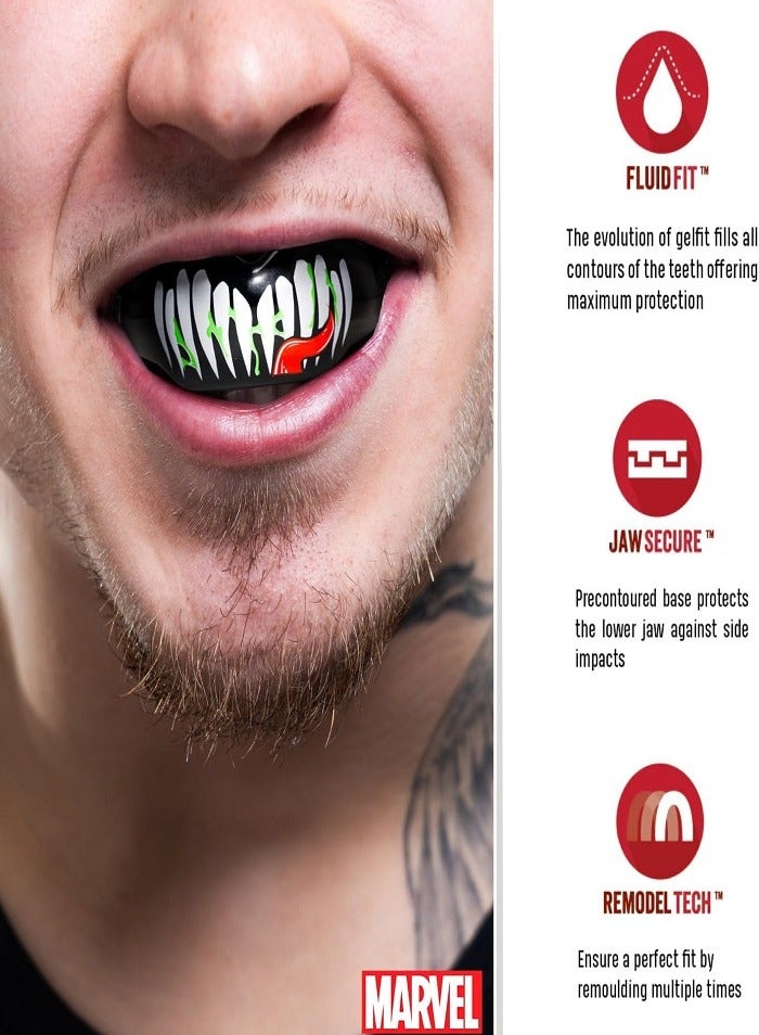 MARVEL Venom Sports Mouthguard for Braces, One Size Remouldable Gum Shield with Case for Boxing, MMA, Rugby, Martial Arts, Judo and All Contact Sports - Image 2