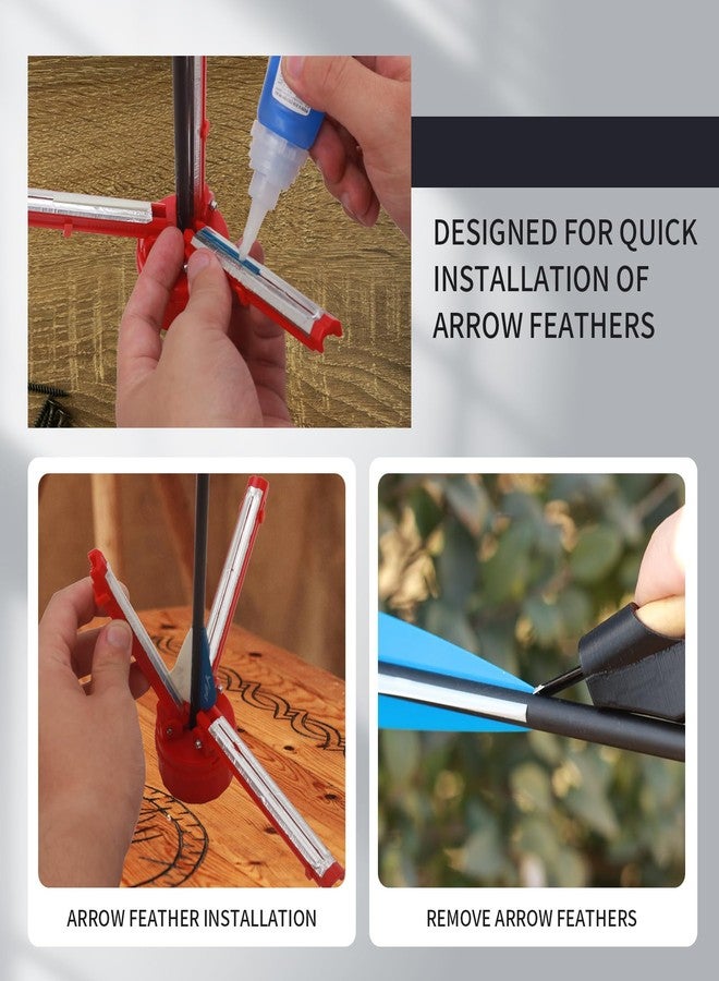 FENJANER Archery Arrow Fletching Jig Kit Straight Helix Tower Fletch Tool for Crossbolts DIY Arrows Feathers Vanes - Image 5