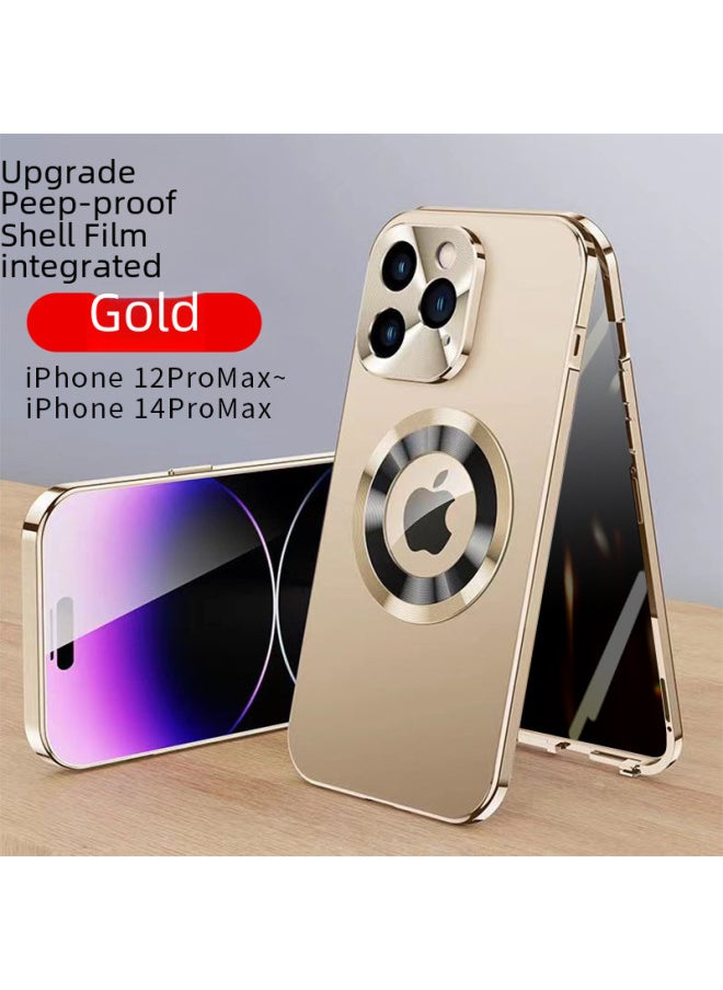 Generic - 16 Anti-peep Buckle Leakage Label Magnetic Attraction 16Promax Mobile Phone Case Metal All-inclusive Glass Original Machine Color 12Pro-Color:Titanium Alloy [HD]]-Applicable Model:For Iphone15 - Image 1