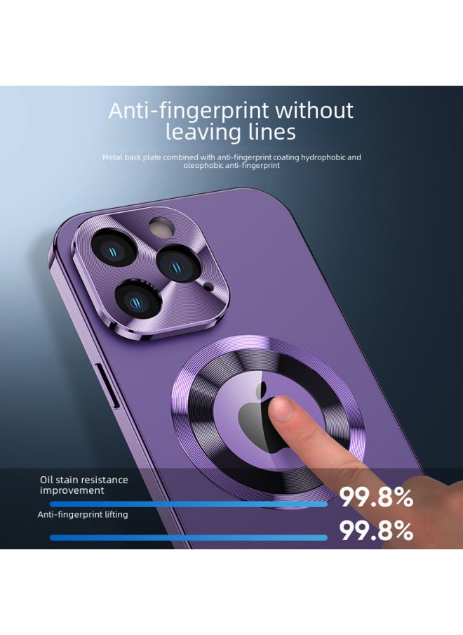 Generic - 16 Anti-peep Buckle Leakage Label Magnetic Attraction 16Promax Mobile Phone Case Metal All-inclusive Glass Original Machine Color 12Pro-Color:Titanium Alloy [HD]]-Applicable Model:For Iphone15 - Image 1