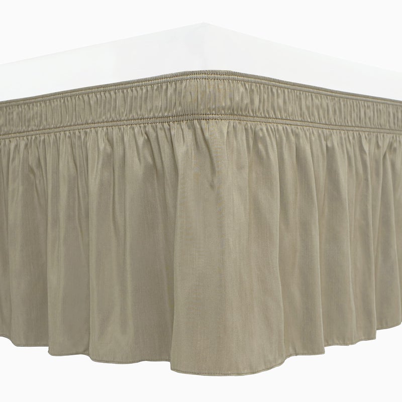 التفاف Biscaynebay حول تنانير السرير لأسرة King & Cal King 18 "" Drop taupe قابلة للتعديل مرنة الأتربة الموشن