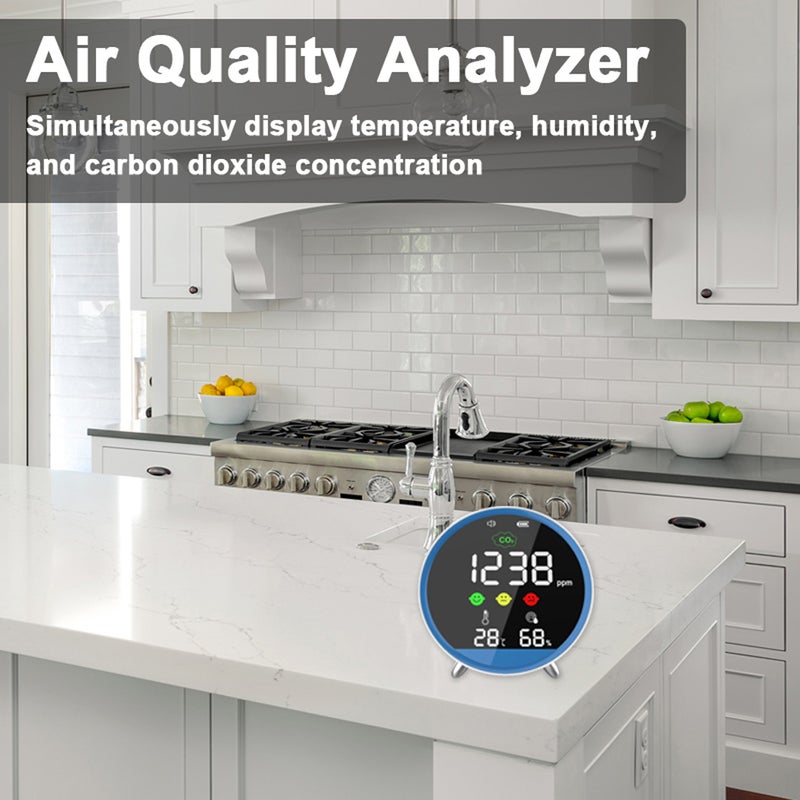 Indoor Portable CO2 Detector Multifunctional Thermohygrometer Home Digital Air Detector Intelligent Air Quality Analyzer Household Air Pollution Monitor - Image 3