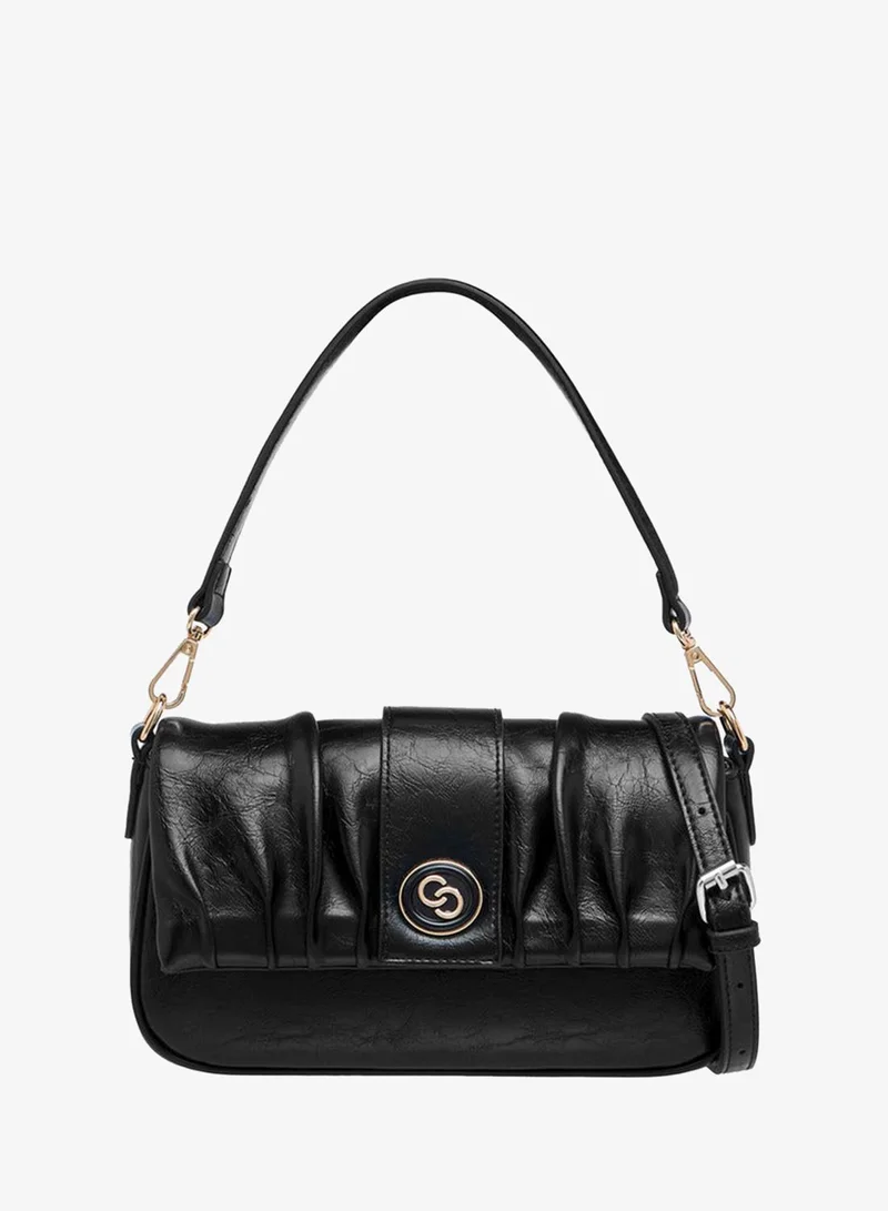 Celeste Ruched Detail Shoulder Bag with Adjustable Strap and Magnetic Closure