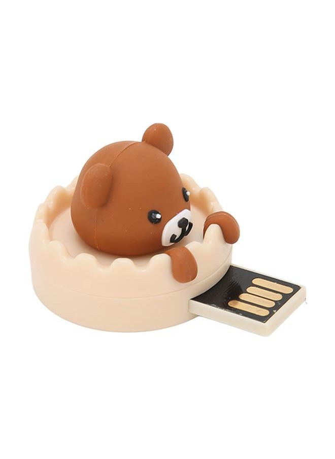 Thoraya Creative cartoon USB flash drive rotating high speed USB flash drive USB flash drive brown bear + ring buckle 32GB  - Image 2