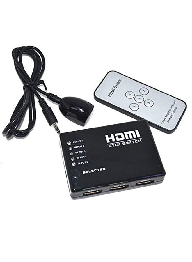 Taimi 3 or 5 Port HDMI Splitter Switch with IR Remote Splitter Box - Image 1