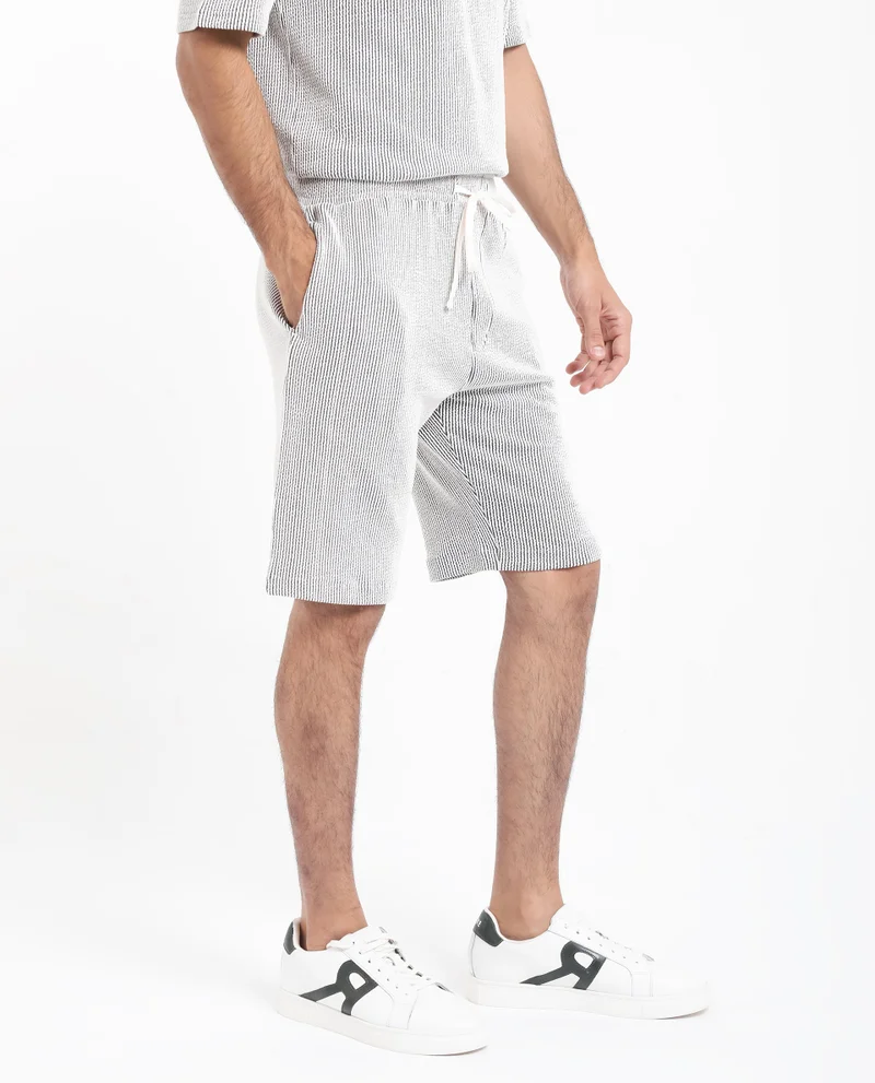 Rare Rabbit Men's Self Stripe Textured Shorts