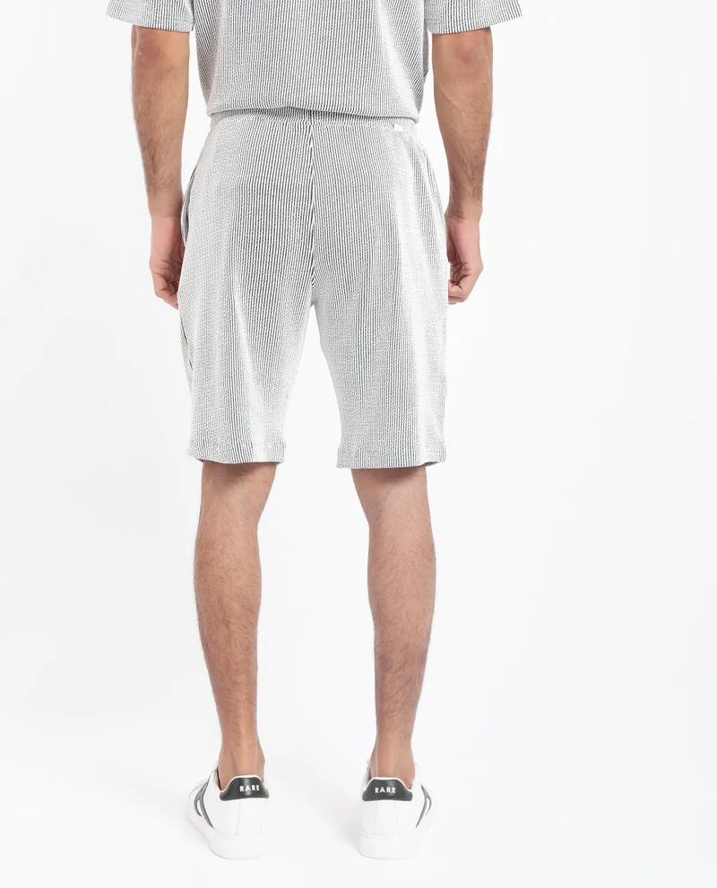 Rare Rabbit Men's Self Stripe Textured Shorts