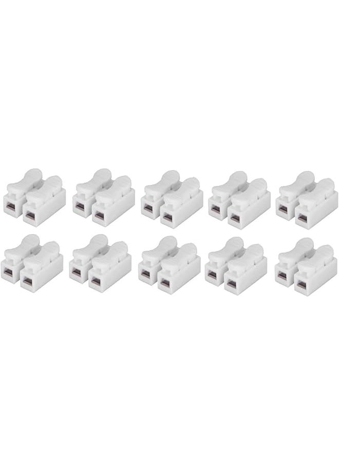 PROMASS promass 10 PCS Spring Wire Quick Connector 2P 3P Electrical Crimp Terminals Block Splice Cable Clamp Easy Fit Led Strip (Pack of 10) (2 Pin)  - Image 1