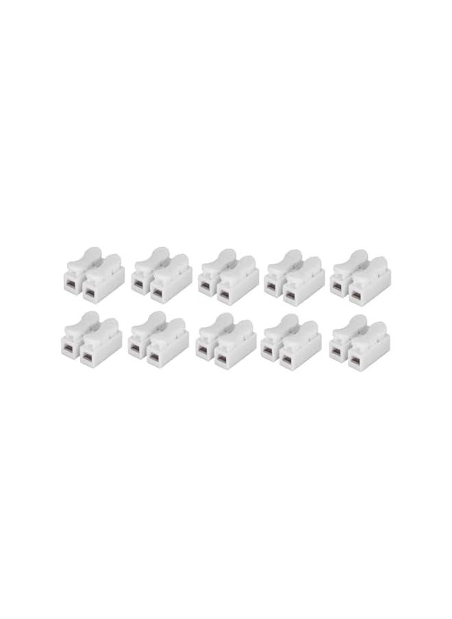 PROMASS promass 10 PCS Spring Wire Quick Connector 2P 3P Electrical Crimp Terminals Block Splice Cable Clamp Easy Fit Led Strip (Pack of 10) (2 Pin)  - Image 2