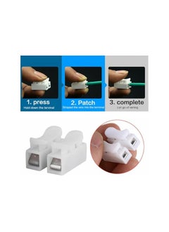 PROMASS promass 10 PCS Spring Wire Quick Connector 2P 3P Electrical Crimp Terminals Block Splice Cable Clamp Easy Fit Led Strip (Pack of 10) (2 Pin)  - Image 4
