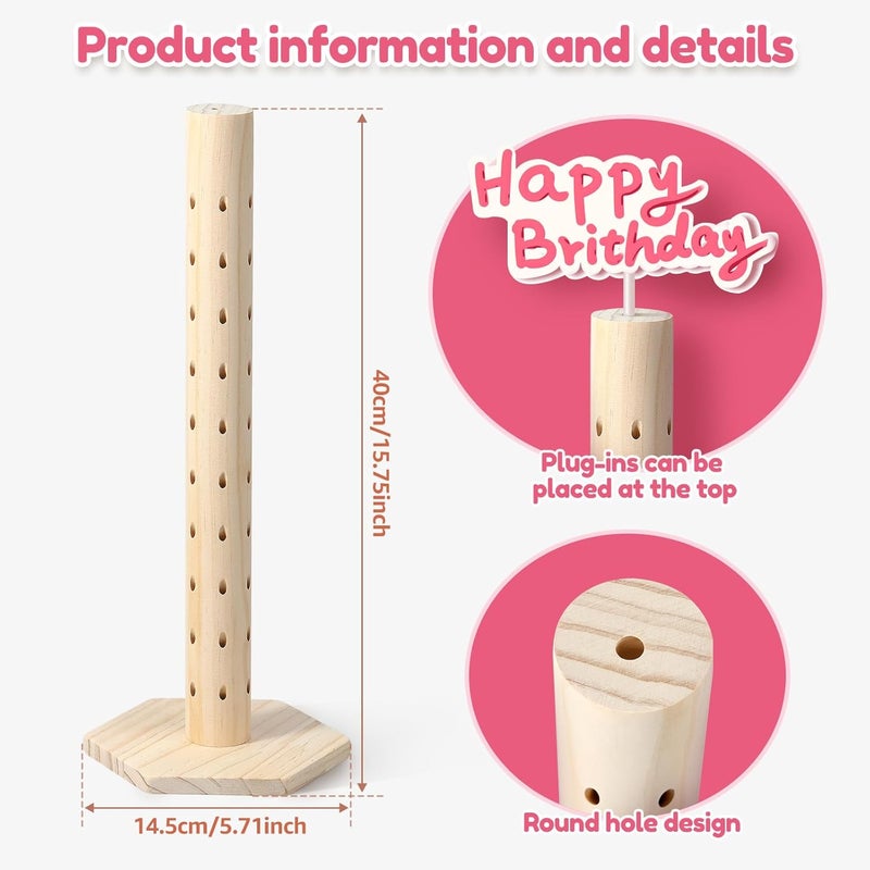 windforgecraft Wooden Lollipop Stand 60 Holes Lollipop Holder Cake Pop Stand Dessert Stands Decorative Lollipop Stick Holder Lollipop Tree Holder Easy to Assemble Cake Pop Stand for Wedding Birthday Party (1) - Image 3