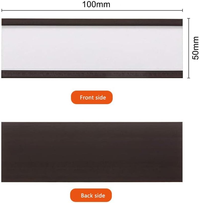 Goodern 20Pcs Magnetic Label Holders,Magnetic Name Tags Holder With Clear Plastic Protectors And Paper Inserts,Magnetic Data Card Holders For Metal Shelf Whiteboard Shelf,Magnetic Labels-100X50Mm - Image 5
