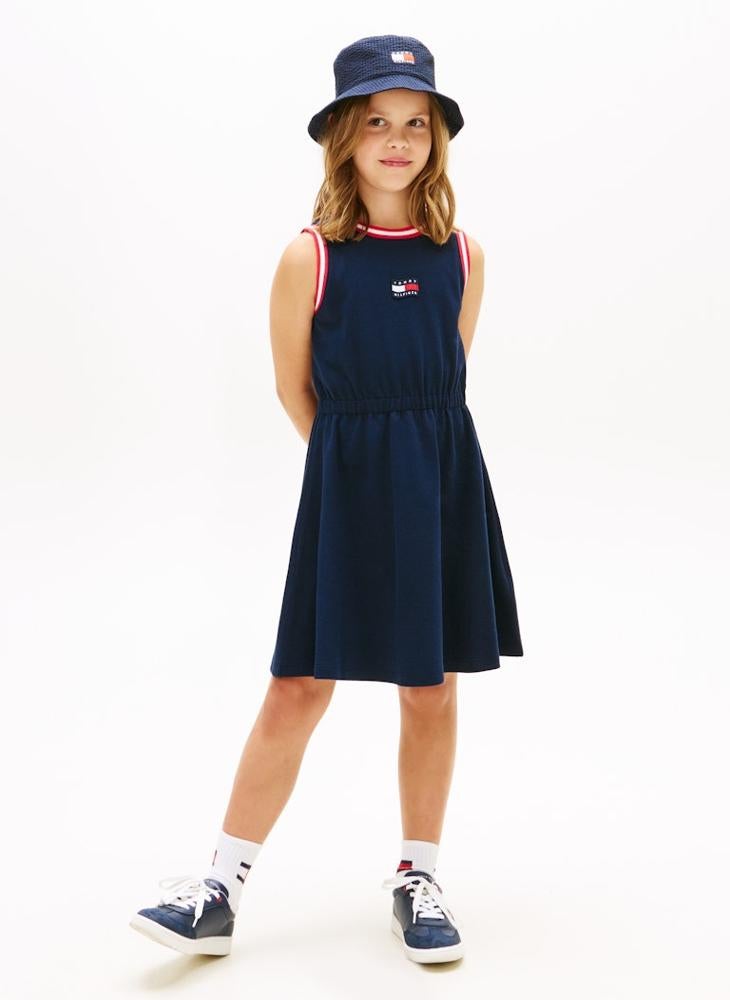 TOMMY HILFIGER Wavy Flag Sleeveless Fit And Flare Dress - Image 1