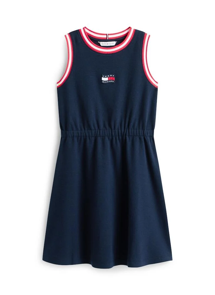 Tommy Hilfiger navy blue Wavy Flag Sleeveless Fit And Flare Dress for Women | Best Price UAE