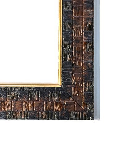SEVEN HORSES Brown Textured Color Fiber Wood Wall Mirror for Dressing BedroomBathroomMakeupSolid Brown Color Water Resistant Synthetic Fiber Wood Made TBR15x21Inch Framed Rectangular - Image 3