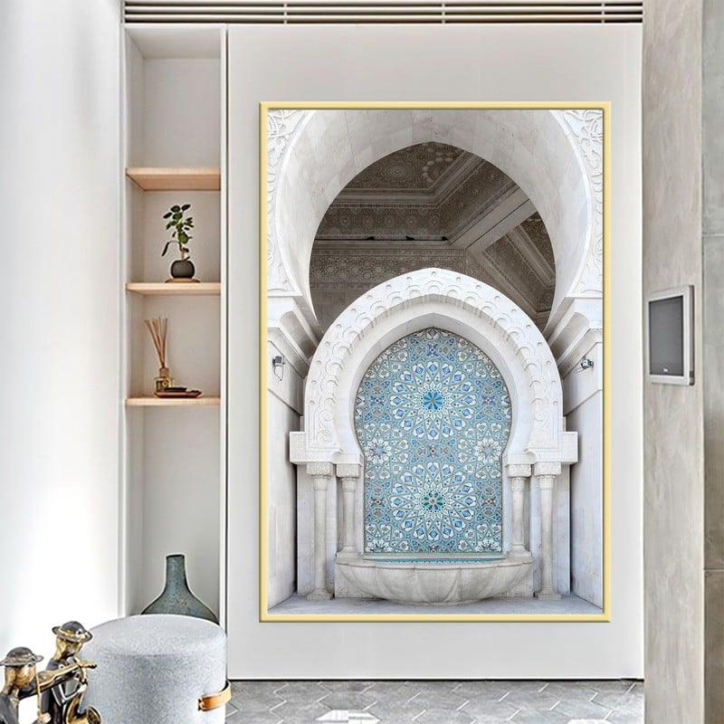 ماركتنا لوحة قماشية بتصميم الدار البيضاء مع برواز مجوف مقاس (50×70) قطعة واحدة - Image 1