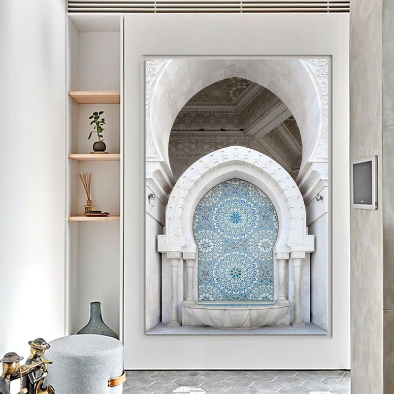 ماركتنا لوحة قماشية بتصميم الدار البيضاء مع برواز مجوف مقاس (50×70) قطعة واحدة - Image 3