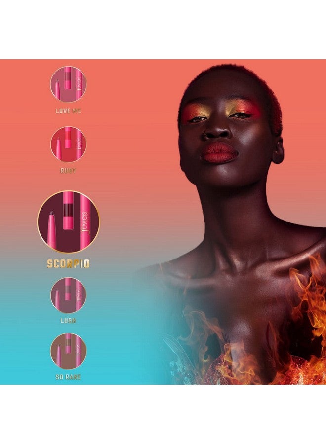 Juvia's Place Luxe Lip Liner Scorpio - Long Lasting Precision Natural Lipliner Retractable Define Line Beauty Cosmetics Velvet Matte Stain Neutral Makeup Kiss Proof Lipstick Colors - Image 3