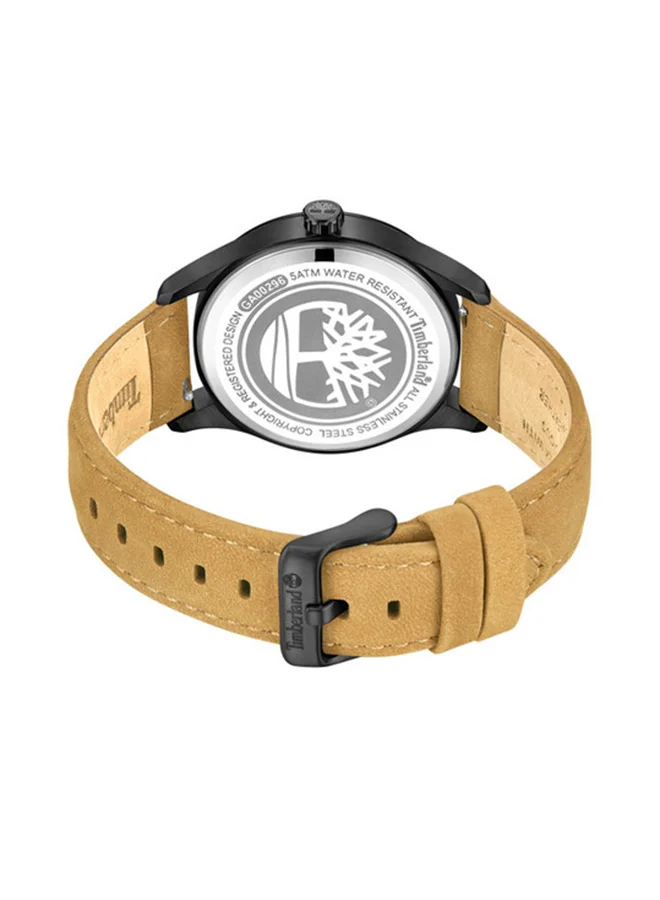 Timberland Rambush 42mm Men's Analog Watch with Wheat Leather Strap