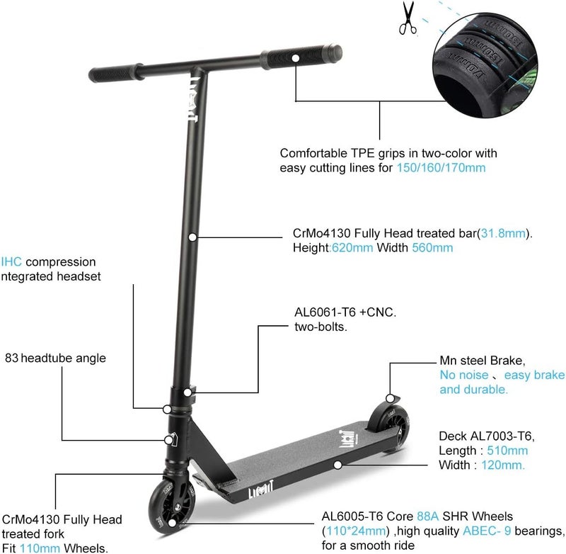 Limit LMT69 Professional Scooter-Trick Scooter-Intermediate Beginner Stunt Scooter Suitable - Children, Teenagers Adults 8 Years Old Above - Image 3