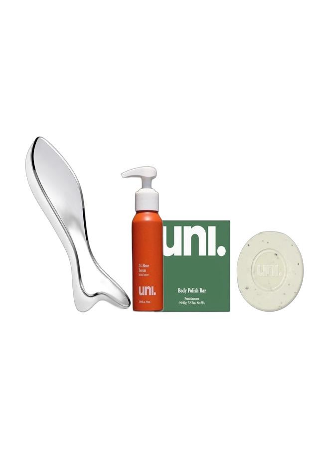 UNI 3-Step Body Care Ritual – Exfoliate, Hydrate & Massage Set | Made in USA - Image 1