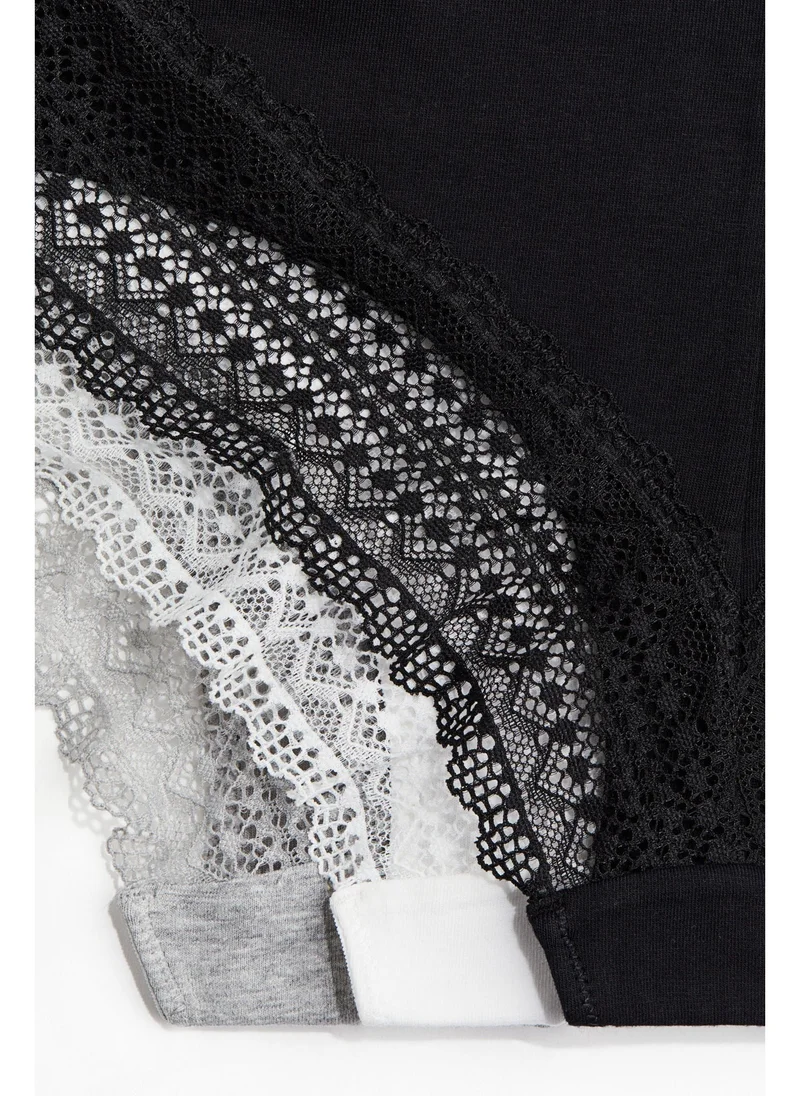 اتش اند ام 3-pack cotton and lace hipster briefs