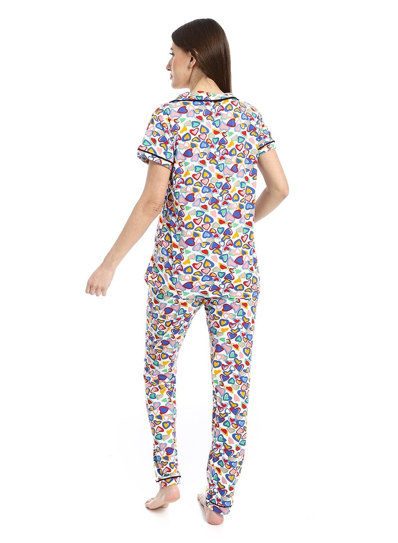 Caesar Women's two-piece pajamas with front buttons - Image 5