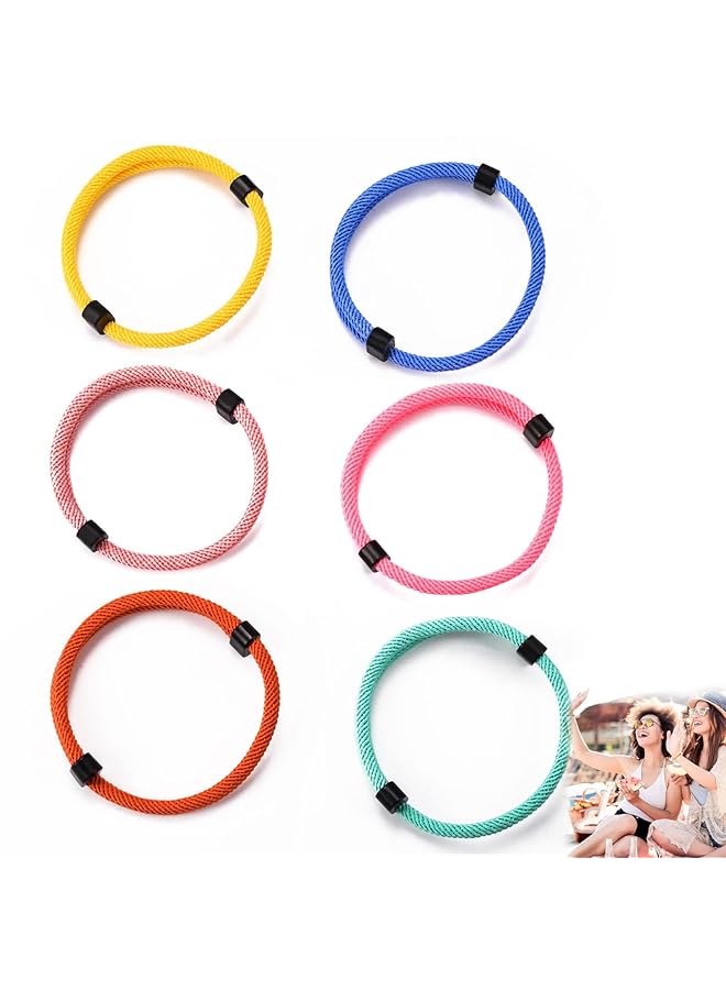 erorex 6 Pcs Nautical Braided Rope Bracelets Colorful Set For Men Women Waterproof Adjustable Braided Cord Friendship Rope Bracelet Handmade Navy Marine String Bracelet With Metal Knot Woven - Image 1